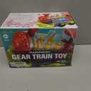 Kizeefun Light Up Train Toy for Toddlers: Transparent Gear Car Toy for Kids with Cool Light and Music Educational Crawling Toys for Baby Boys and Girls