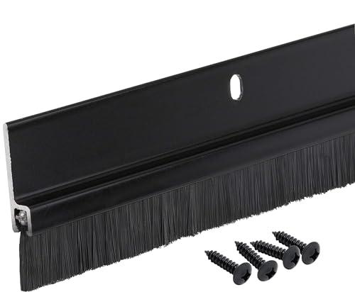 Randall Manufacturing Co., Inc | Door Sweeps – Aluminum & Brush | Brush Sweeps for Gaps Up to 1” | Black Trim with Black Brush | 3 Feet | Fill Gaps & Keep Unwanted Debris Out
