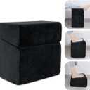 ROYALAY Adjustable Foot Rest Under Desk for Office, High-Density Foam Foot Rest with 3 Adjustable Heights, Ergonomic Footrest with Washable Cover for Home, Airplane, Travel(17 * 11 * 17in, Black)