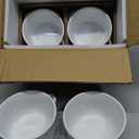 LE TAUCI Soup Bowls With Handles 28 oz and Silicone Lids, French Onion Soup Bowl for Chili, Beef Stew, Cereal, Ceramic Soup Crocks oven Safe, Microwave Dishwasher Safe - 5.5 inch, Set of 4, White