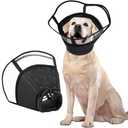 Kuoser Large Dog Cone Collar After Surgery, Soft Cone for Dogs to Stop Licking, Breathable Pet Recovery Collar Comfortable Elizabethan Collars, Adjustable Protective Dog Cones for Large Dogs, Black XL