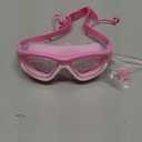 Vvinca Kids Swim Goggles for Kids 3-12, Upgraded Design with Ear & Nose Plug, Wide View Anit-Fog No Leak Water Pool Goggle (Pink)