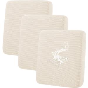 hyha Waterproof Couch Cushion Covers for Pets, Non Slip Sofa Seat Cover for Dogs Washable, Soft Thick Stretch Jacquard Fabric, Sofa Slipcovers with Elastic Bottom (3 Pieces, Light Beige)
