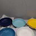 Sweese Pasta Bowls, 30 Ounce Salad Serving Bowls Set of 6, 8.4 Inch Porcelain Plates for Serving Dinner, Salad - Microwave Dishwasher Safe, Hot Assorted Colors