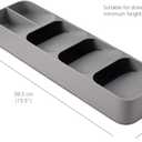 Joseph Joseph DrawerStore Compact Utensil Organizer For Kitchen Drawer Silverware, Flatware Tray, Small, Grey