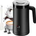 Milk Frother, 4-in-1 Milk Frother and Steamer, 13.5oz/400ml Automatic Hot and Cold Foam Maker and Milk Warmer, Electric Frother for Coffee, Latte, Cappuccino, Macchiato, Matcha(Black)