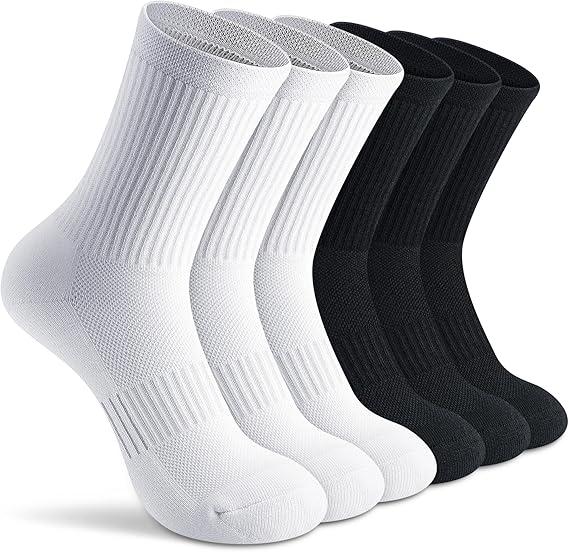 Gonii Women Athletic Crew Socks 5-6 Pairs - Comfort & Cushioned for Running, Hiking, Sports Arch Compression Socks
50+ bought in past month