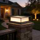 Outdoor Post Lights, 8.6" Post Light AC100-240V, LED Pillar Light Outdoor IP65 Waterproof, 3000K, Aluminum, Modern Square Column Lamp for Garden Patio Yard Decoration, 15W