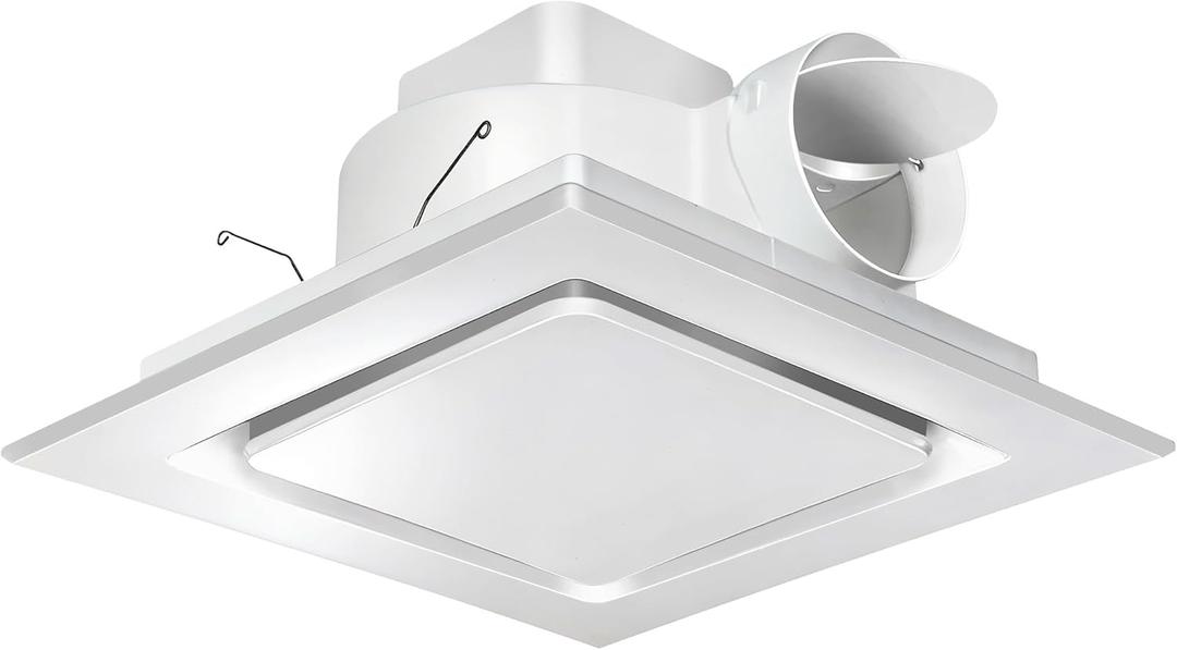 Orsong Bathroom Exhaust Fan 10" Panel Ultra Quiet without Light(8x8 Mount), 110CFM, 4" Duct for Bathroom/Garage/Home (8in(Hole Size))