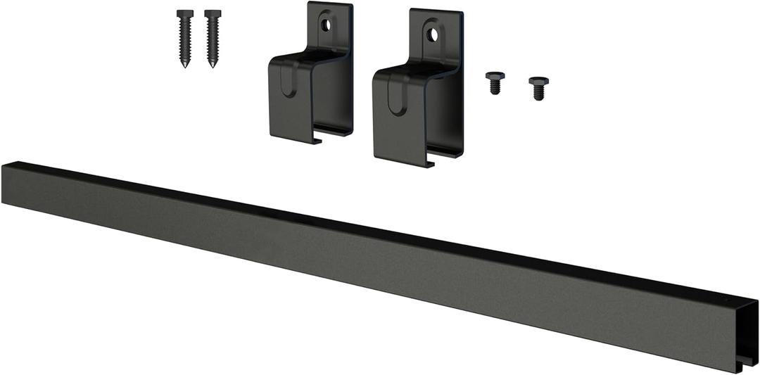 4FT Heavy-Duty Box Rail with 2 X Bracket, 450 lbs Capacity, Black Powder-Coated Finish,Kit for Outdoor Use