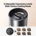 ThermoMaven Upgraded Larger Capacity Electric Salt and Pepper Grinder Set, 110ml Rechargeable Salt and Pepper Shaker with LED Light, Stainless Steel Automatic Pepper Mill with 6 Adjustable Coarseness (Silver)