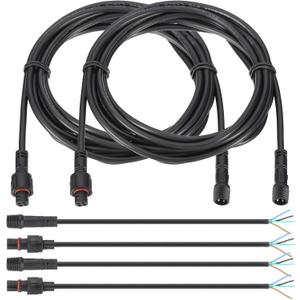 PATIKIL 9.84Ft 4 Pin Extension Cable Wire, 2 Set 22AWG Waterproof IP67 Extension Cord with 7.87" Male Female Connector kit for Boat Car Truck Indoor/Outdoor Solar LED Strip Light, Black
