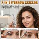 Eyebrow Trimmer Scissor with Comb, Eyebrow Scissors for Women, Stainless Steel Precision Eyebrow Cutter, for Women and Men (Black)