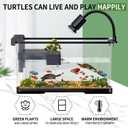 (Tank + Light + Filter + Filter Balls) Turtle Tank Kit, Turtle Tank Starter Kit,Bottom Drainage, Multi-Function Areas for Turtles, Crabs,Fishes, Amphibians,Reptiles. (21.65 12.28 12.28 Inch)