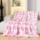 Bow Blanket Pink Bows Soft Throw Blanket Premium Printed Soft Fabric for Best Comfort - for Infant,Toddler,Newborn,Nursery,Girl,Throw,Crib,Stroller,Gift (Pink, 50x60in)