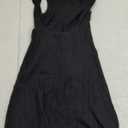 Wenrine Womens Summer Backless Mini Dress Tie Back Casual Sleeveless Slim Club Party Knit Tank Dresses (Medium, Black)