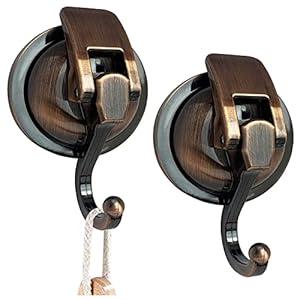 YSSILADI Shower Suction Cups Heavy Duty Vacuum Suction Cups, Glass Suction Cup Hooks, Robe & Towel Hooks Reusable, No Hole Punched, for Garland Decoration (Antique Brass, Pack of 2) YSSILADI Shower Suction Cups Heavy Duty Vacuum Suction Cups, Glass Suction Cup Hooks, Robe & Towel Hooks Reusable, No Hole Punched, for Garland Decoration (Antique Brass, Pack of 2)