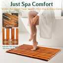 Teak Bath Mat 32"x18" Extra Large - Solid Wood Shower Mat for Bathroom, Spa & Outdoor Use - Non-Slip Fast-Drying Design - Natural Teak Wood - Wide Slat Floor Mat for Tub & Pool