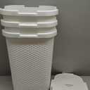 Mind Reader Slim Laundry Hamper with Lid, 60L Tall Clothes Baskets, Narrow Tapered Design for Bathrooms Closets and Laundry Rooms, Plastic, 3 Pack, White