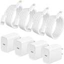 AISNI 4 Pack 6 ft Fast Charger Cord Compatible with iPhone Charger Fast Charging Block 20W PD USB C Charger Fast Charger for iPhone 14/13/12 Pro Max, 14 Plus,XR,XSMAX-White