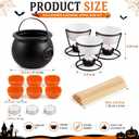 Potchen 216 Pcs Halloween Caramel Apple Bar Kit with 8.3" Witch Cauldron, One Size