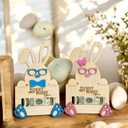 3 x Easter Bunny Money Holder for Cash Gift,Cards Holder Basket Tag,Stuffers for Toddler,Kids,Teens,Gifts for Baby Boy,Girl,Grandchildren,Easter Basket Decorations(Pink)