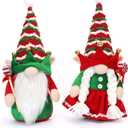 Winter Gnomes Plush Decorations for Home, 2 PCS Handmade Dolls Decor with Gift Box Faceless Elf Dwarf Set for Tree Table Mantel Tiered Tray Ornaments, New Year Festive Gift Collectors