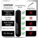 Go Brush Pro for Short Hair - 2026 Upgraded Cordless hair Straightening Brush, 4 Temperature Settings, Fast Heat, MCH Ceramic Care, 4000mAh Rechargeable Straightener for Frizz-Free Styling (black)