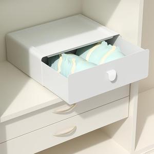 Tynulox Underwear Organizer Drawer, 1 Cell Plastic Bras Drawer, Stackable Closet Organizer, Storage Box for Socks, Panties, Snacks, Grey