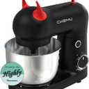 Stand Mixer, Compact & Space-Saving, Stainless Steel Bowl, Unique & Playful Design, Effcient 300W Motor, Dishwasher-Safe Attachments, SM-2549A (Black)