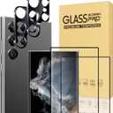 XDesign [2+2 Pack Galaxy S23 Ultra Screen Protector, 9H Tempered Glass Scratch Resistant, Ultrasonic Fingerprint Support, For Samsung Galaxy S23 Ultra 5G 6.8 Inch Glass Screen Protector