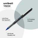 Uniball Vision Rollerball Pen - 12 Pack, Blue Pens, 0.5mm Micro Tip Size - Smooth Writing Japanese Pens, School Supplies