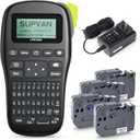 SUPVAN LP5120M Label Maker Machine Bundle (4 Tapes Included) with Keyboard & AC Adapter, Waterproof Thermal Transfer Label Printer with Ik+ Icons for Garage, Home, Office Organization