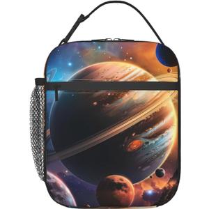 Insulated Lunch Box for Girls Boys Women Adults Kids Galaxy Lunch Box for Work,Picnic,School,Travel,Hiking, Beach or Fishing Polyester Galaxy Lunch Bag Planet