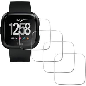 Screen Protector for Fitbit Versa Lite Edition/Fitbit Versa Smart Watch [4 Pack] Tempered Glass Anti-Scratch Bubble-Free Easy Installation