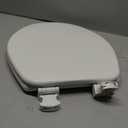 CHURCH Toilet Seat, Easy Clean Hinges Release for Deep Cleans, Durable Enameled Wood Seat, Elongated, White