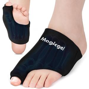 Magic Gel Foot Ice Pack Wrap & Toe Wrap for Gout Relief, Bunion, Plantar Fasciitis, Turf Toe, Broken Toe, Swelling, Foot & Toe Pain Relief, Hot & Cold Gel Therapy, Reusable Compression Support