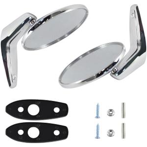 MGWILL Chrome Door Mirrors Outside Exterior Rearview Compatible With 1966-1975 Dodge Plymouth