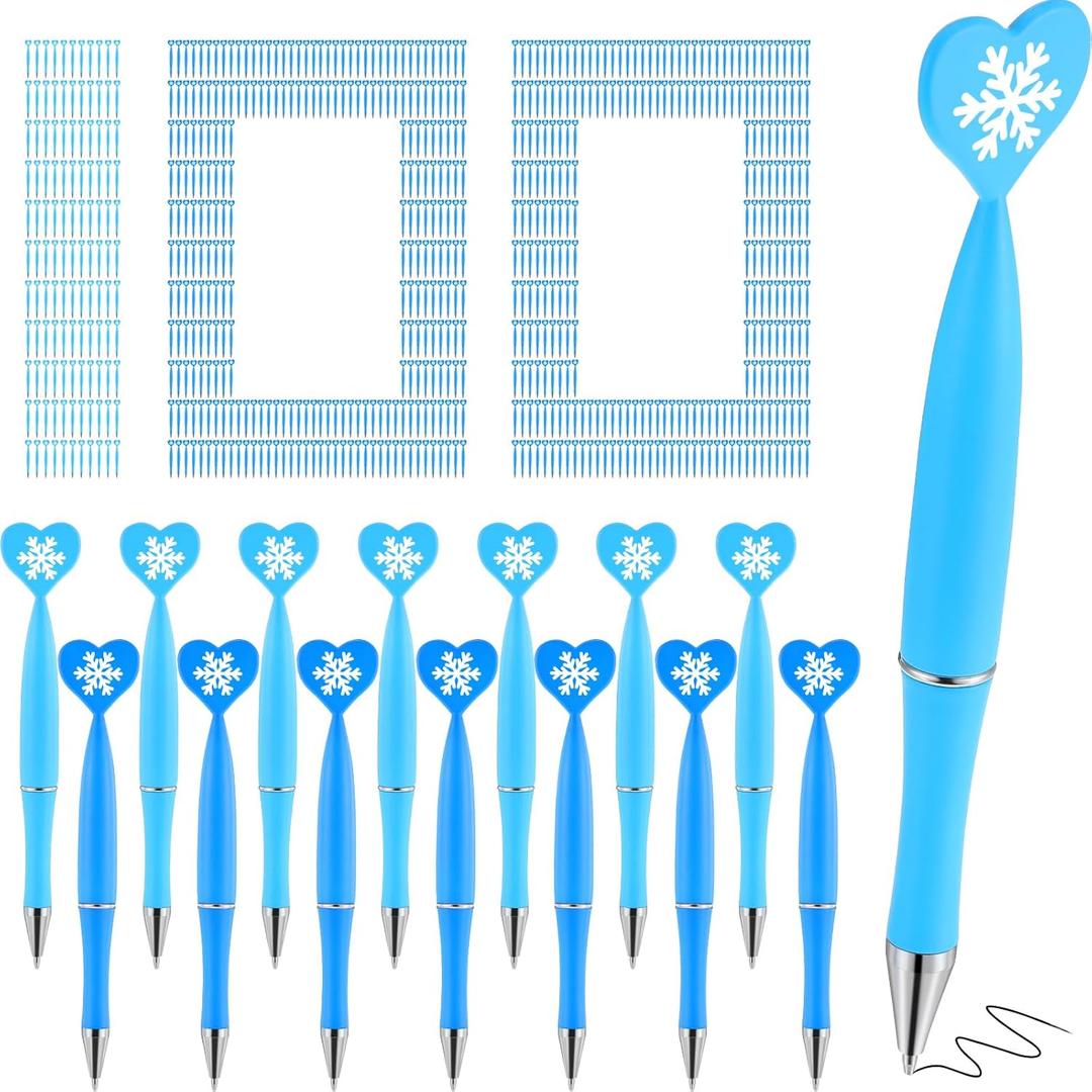 Seajan 100 Pcs Winter Snowflake Pens Bulk Winter Ballpoint Pens with Black Ink Snowflake Pattern Cute Appreciation Gifts Note Taking Office Supplies for School Coworkers Employee Staff