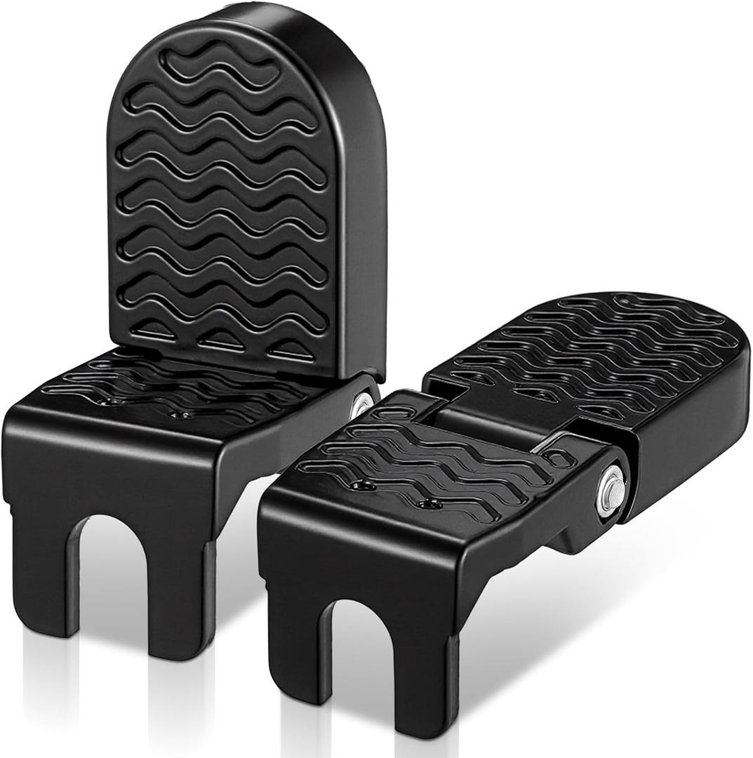2Pcs, Aluminum Alloy Foot Pegs for E-Bike & Mountain Bike, 4.3 x 1.8 Inch Non-Slip Passenger Peg for Road Bike & BMX Accessories, Folding Rear Pedals, Durable, Space-Saving