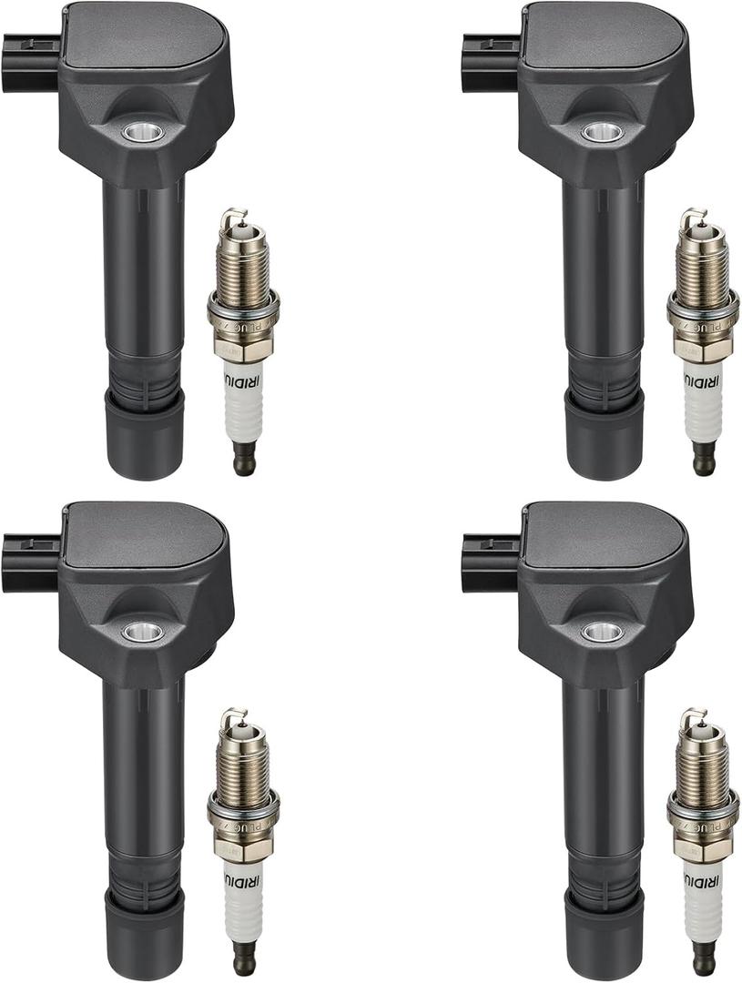 BDFHYK Ignition Coils UF582 and Iridium Spark Plug 9812 Compatible with 2006-2011 Honda Civic l4 1.8L Honda Oem Coil Pack Coil for Civic Replaces IZFR6K11S C1580 099700-102 DQ50132 Set of 4