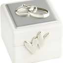Elegance Wedding Ring Box with Double Rings,Silver