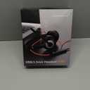 USB Headset with Mic for PC, On-Ear Computer Laptop Headphones with Noise Cancelling Microphone in-line Control for Home Office Online Class Skype Zoom (USB+3.5mm, Black)
