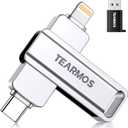 512GB Flash Drive Intended for iPhone iPad, Memory Stick Storage for Photos and Videos Backup, Compatible with iPhone iPad Android PC, Plug and Play, No Application Required (Metal Silver)