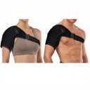 Cuffbow 2 Pcs Black Shoulder Brace Adjustable Large Size Shoulder Support for Men and Women Adjustable Arms Joint Compression Sleeve, Suitable for Both Left and Right Arms