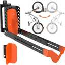 Swivel Bike Rack Wall Mount, Bike Hangers for Garage, Space-Saving Vertical Bike Holder, Holds up to 77 lbs, Bicycle Wall Hanger Storage, No Heavy Lifting Required Indoor Hanging Bike Rack-Orange (1 pack)