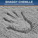 Smiry Luxury Chenille Bathroom Rugs 59x35, Extra Soft and Absorbent Shaggy Bath Mat, Machine Washable, Non-Slip Plush Carpet Runner for Tub, Shower, and Floor, Home Decor Accessories, Light Grey