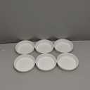 Delling Creme Brulee Ramekins - 6 Piece Set, 8 oz Round Fluted Quiche Dishes, Oven Safe, White