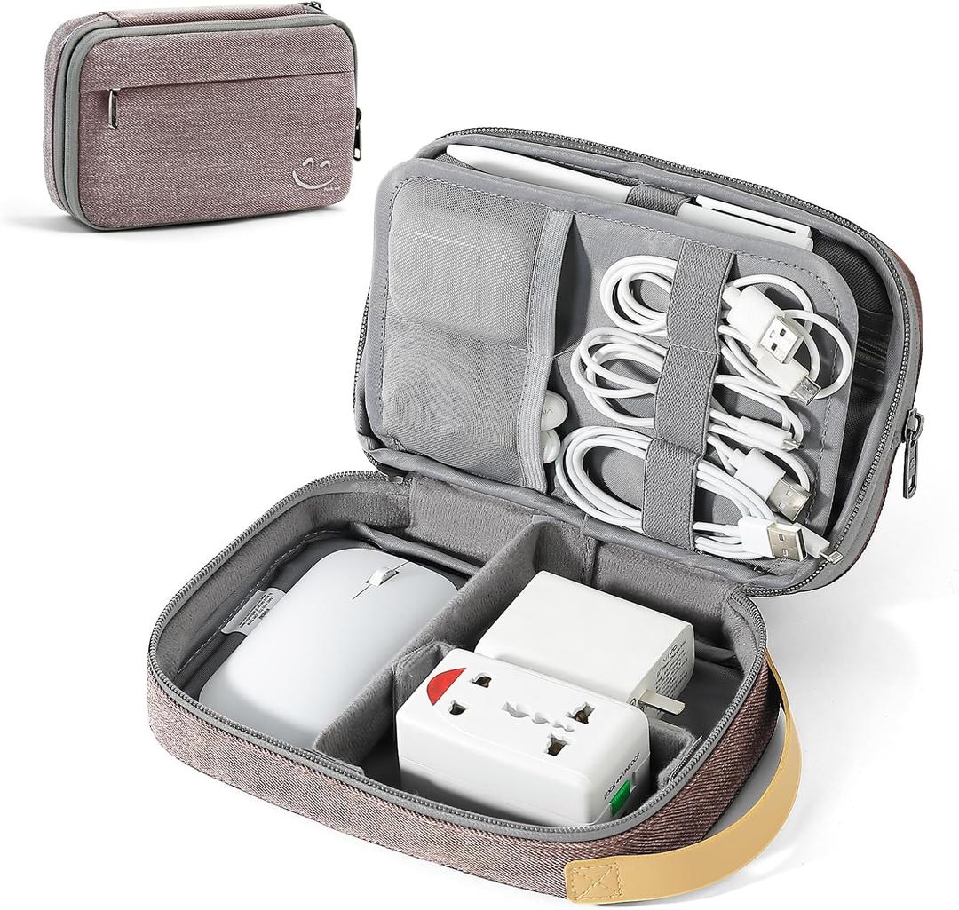 Travelkin Travel Electronic Cord Organizer Travel Case, Travel Cable Organizer Bag For Charger, Phone, Sd Card, Sim Card, Earphone, Usb Drives (Pink)