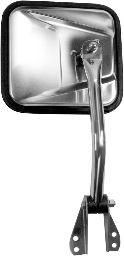 Fit System Driver Side Mirror for Jeep CJ, Stainless Steel, Foldaway, Manual
